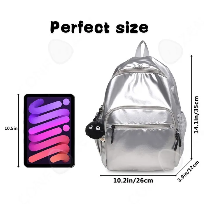 C Sac à dos scolaire 35 x 26 x 12 cm sac à dos de mode voyage léger et sportif cartable léger et confortable sac a dos loisir argent-1