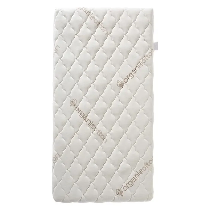 Matelas Bébé Coton Bio - 60x120x10 cm - 100% Coton - Déhoussable - Sans traitement chimique-0