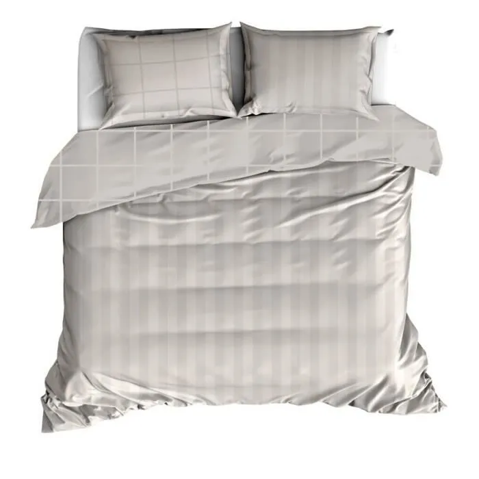 Housse de couette - De Witte Lietaer - Zygo - Satin 100% coton - Grande taille 240x200/220 cm - Sable-0