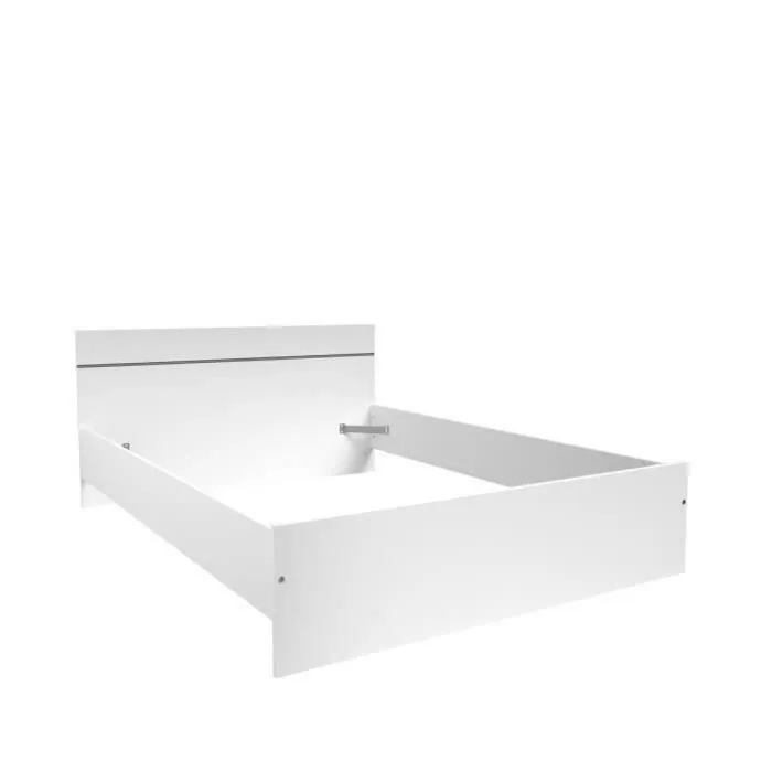 BOSTON Lit adulte contemporain - Décor blanc - l 140 x L 190 cm-4