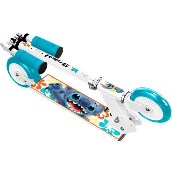 Trottinette pliable - DISNEY - STITCH - Mécanisme de pliage sécurisé - Frein arrière au pied - Hauteur ajustable-1