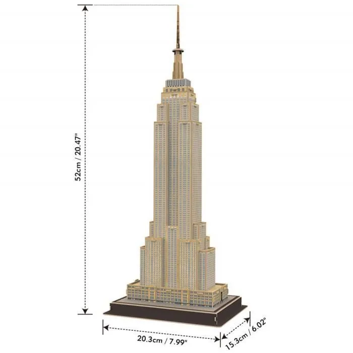 Puzzle 3D Empire State Building - CUBICFUN - 54 pièces - Architecture et monument-1