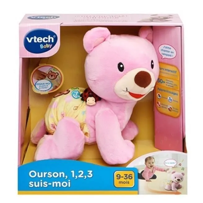 VTECH BABY - Ourson, 1,2,3 Suis-Moi - Rose-2
