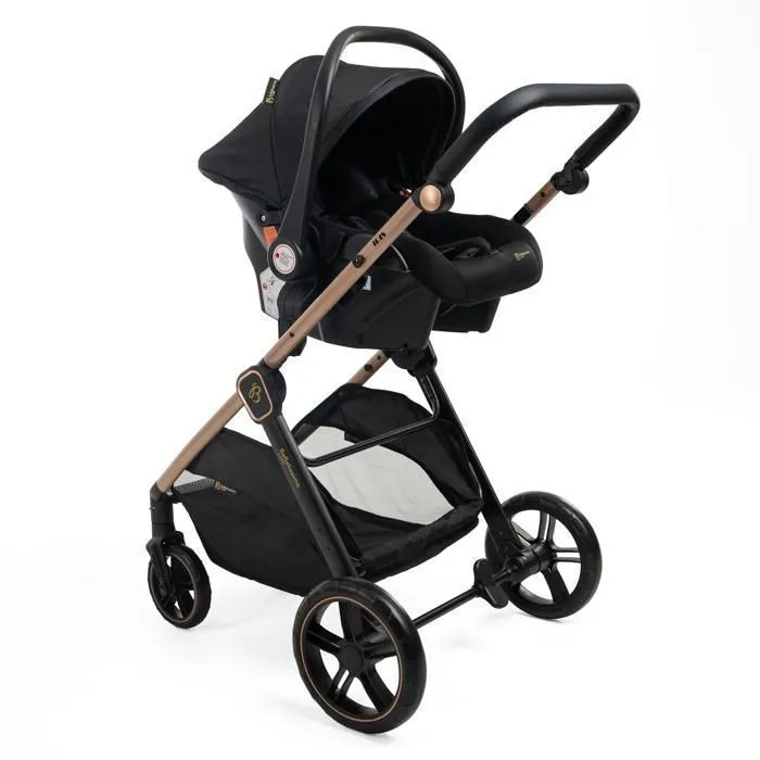 BEBELISSIMO - Poussette combinée trio 3 en 1 - siège auto 0+ IRIS – nacelle – dès la naissance – jusqu’à 22kg  - noir-2