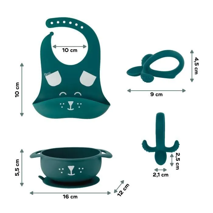 Babymoov Coffret repas 6-12 mois 3 pièces, FIRST'ISY Chien Bleu-5