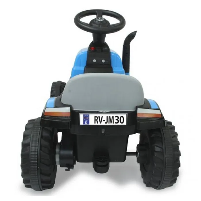 Tracteur électrique New Holland avec remorque bleue pour enfant - JAMARA-4