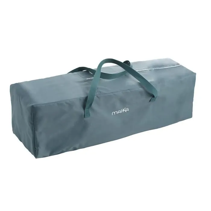 Lit parapluie Maïka - MAÏKA - Gris - Réhausseur de matelas - Rideaux latéraux - Grande poche de rangement-1