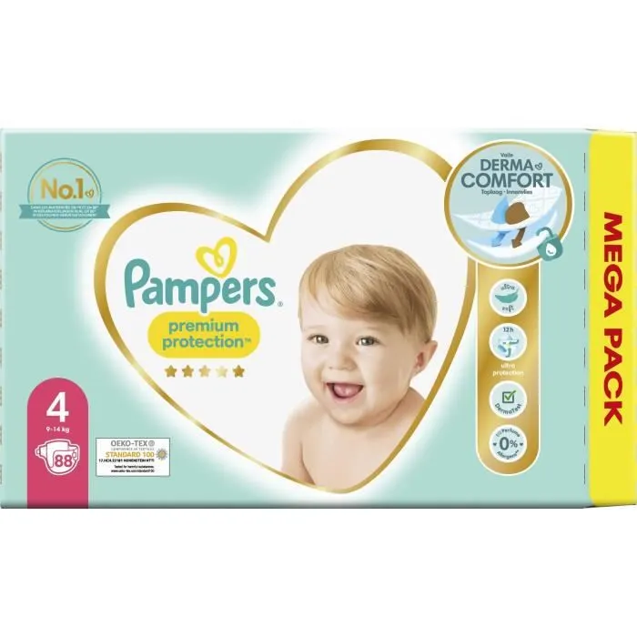 PAMPERS Premium Protection Taille 4 - 88 Couches-0