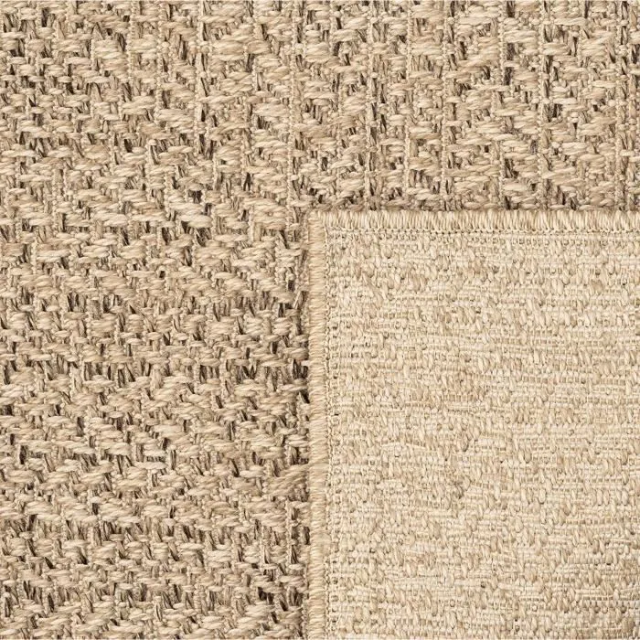 Tapis extérieur en jute Look à motif de rectangulaire Look| 120x170 | pour le jardin ou terrasse-3
