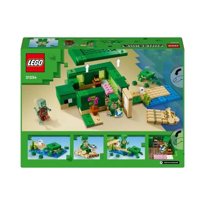 LEGO® 21254 Minecraft La Maison de la Plage de la Tortue, Jouet avec Accessoires, Minifigurines des Personnages du Jeu Vidéo-5