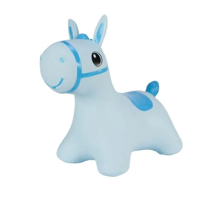 Cheval Gonflable Jouet à sauter - Hoppimals - Modèle bleu - Certifié CE et répond aux normes européennes EN-71-0