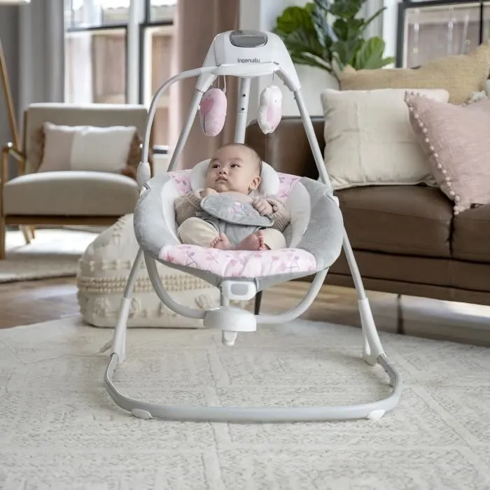 INGENUITY Transat bébé évolutif balancelle électrique pivotante 180° - Cassidy - Réglages vitesse, balancement, son et vibration-1