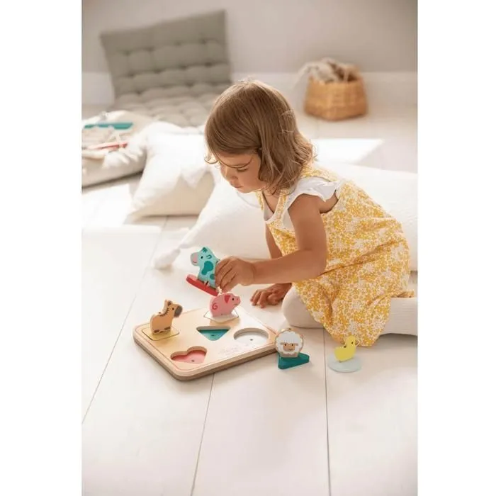 Puzzle 3D sonore - HAPE - Animaux de la ferme - Multicolore-1