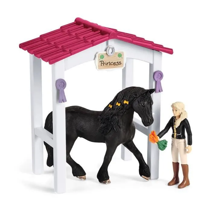 Box avec Tori et Princess, Extension pour écurie schleich avec 26 éléments inclus dont 1 cheval schleich, coffret figurines pour-5
