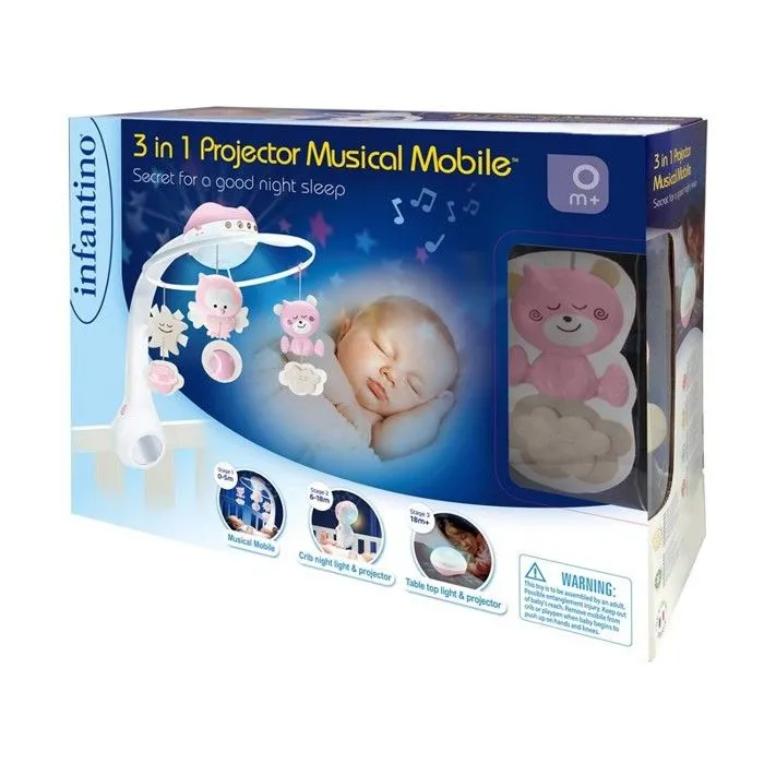 Infantino Mobile Douce Nuit 3en1 – Rose-0