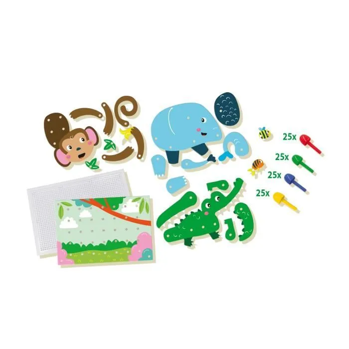 Puzzle Mosaïque Animaux - SES Creative - 14890S - 100 pièces - Multicolore - 3 ans et plus-3