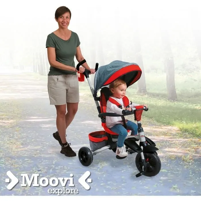 Tricycle évolutif pliable MONDO On & Go Moovi Explore - Rouge-2