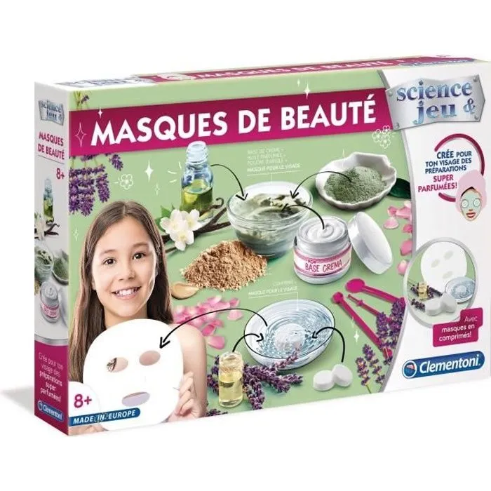 Coffret scientifique pour créer des masques de beauté naturels et doux - Clementoni - Science & Jeu-0