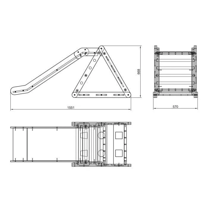 Triangle d'escalade 2 en 1 - SUNNY - Modèle avec toboggan - Bois naturel - Pour enfants de 3 à 6 ans - 50 kg max-3