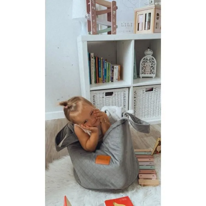 Bellochi Panier Rangement Enfant - Pliable et Universel Panier Rangement Jouet - Velours Doux - 33x40 cm Gris-2