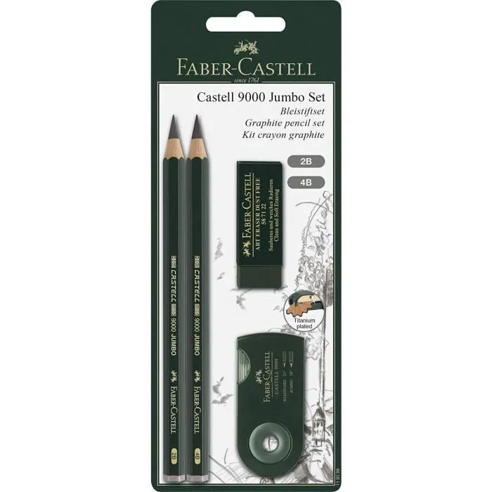 Lot de 5 Kits de dessin Crayons CASTELL 9000 Jumbo-0