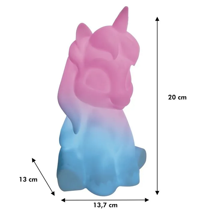 Licorne Veilleuse en 3D env 20 cm avec diffusion lumière en couleurs-1