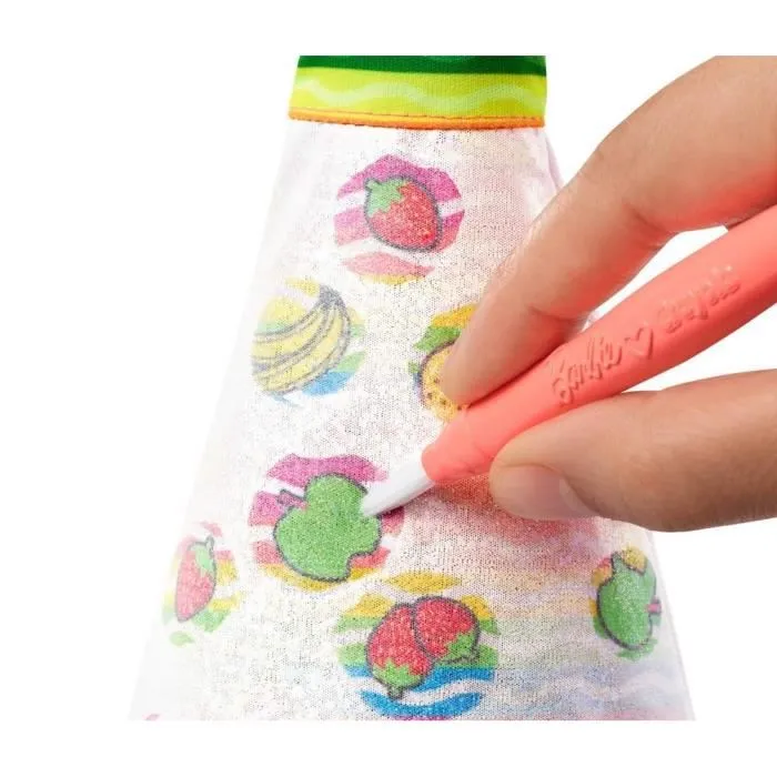 Jouet Poupee - Poupée Surprise Fruitée Blonde Un Pinceau Deux Tenues À Colorier Enfant Gbx18-2