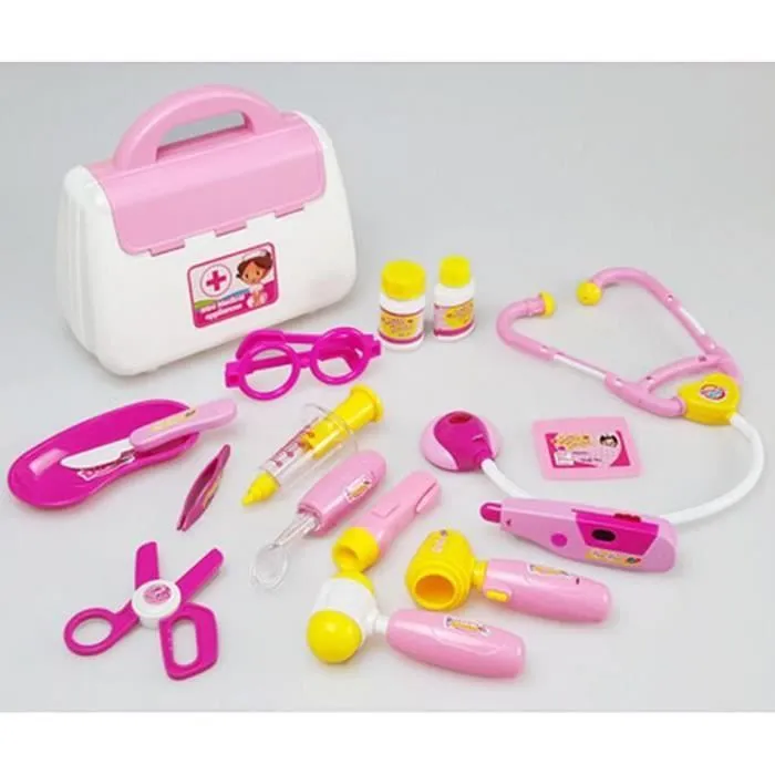 DOCTEUR LA PELUCHE La Malette de Doc 15 PCS/ set Rose-0