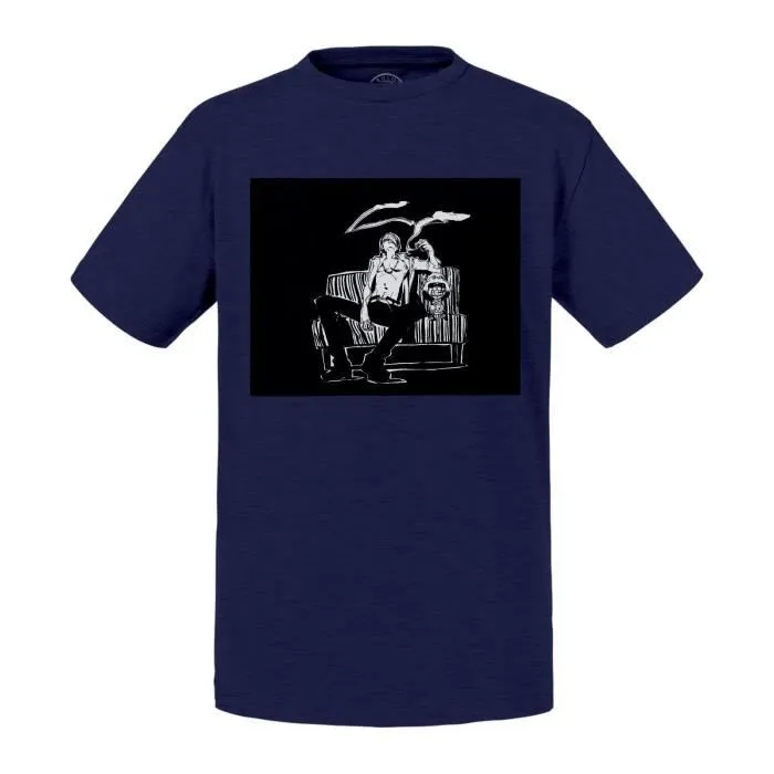 T-shirt Enfant Bleu One Piece Sanji Vin Smoke Noir et Blanc Manga Anime-0