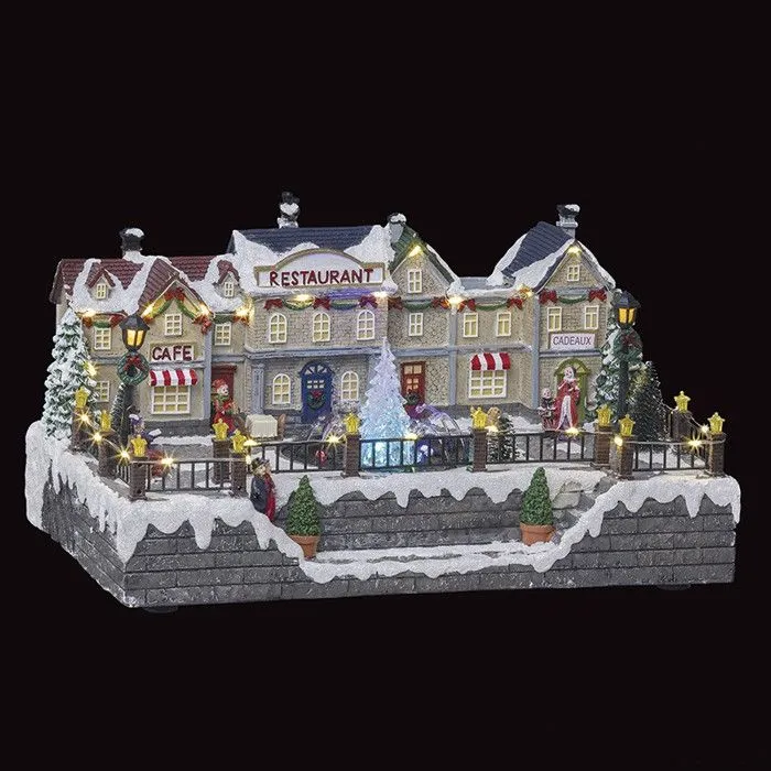 Village du père noël animé et lumineux fontaine du centre ville-0