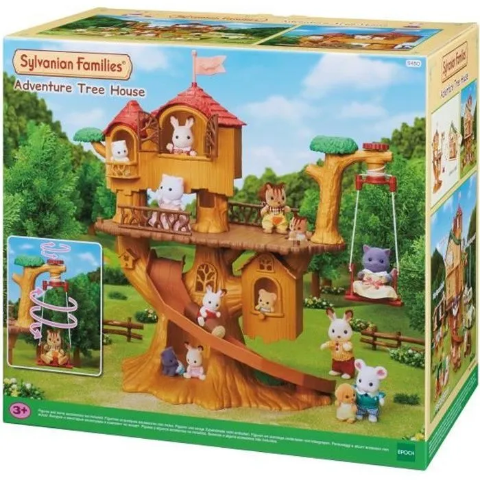 SYLVANIAN FAMILIES - Cabane dans les arbres - Vacances - Balançoire et toboggan pour bébés-0