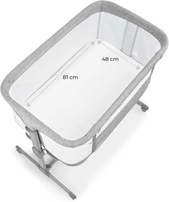 Lit bébé Cododo 3 en 1- Lit Parapluie Pliable Luna- Moby-System- Jusqu'à 9 kg, 7 Niveaux Réglables, 4 Roulettes Mur Latéral Amovible-4