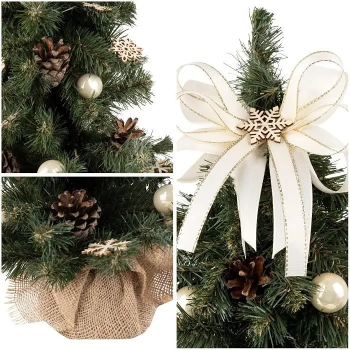 Sapin de Noel Artificiel Crème 40cm - Creative Home - Petit Sapin de Noel - Decoration Noel-3
