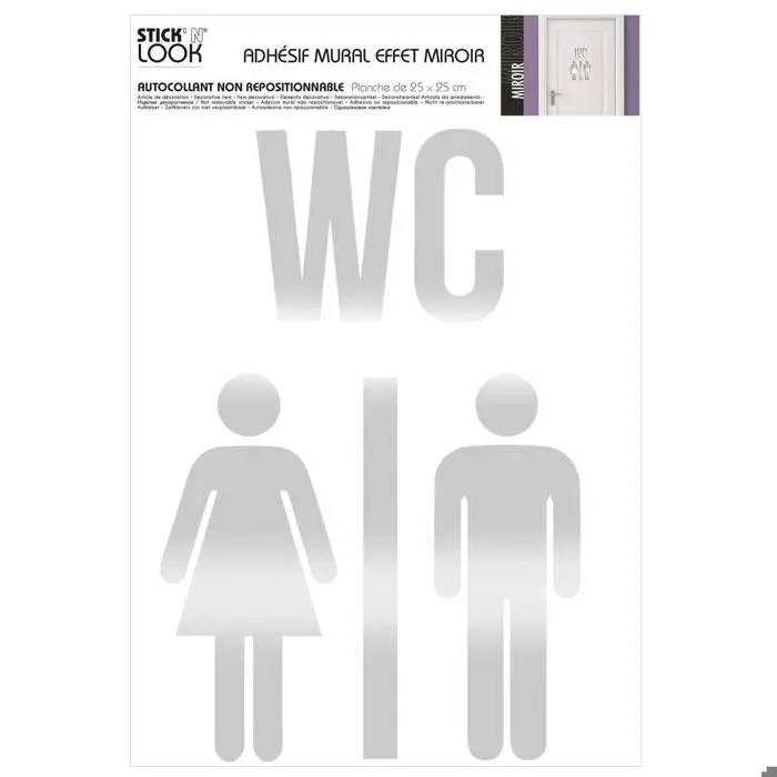 Stickers miroir plaque de porte - ATMOSPHERA - 25 x 25 cm - Acrylique - Décoration murale - Adulte-1