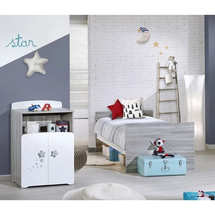 Lit combiné - 120x60cm - Evolutif en 90x190cm - Babyprice Nao - En bois-3