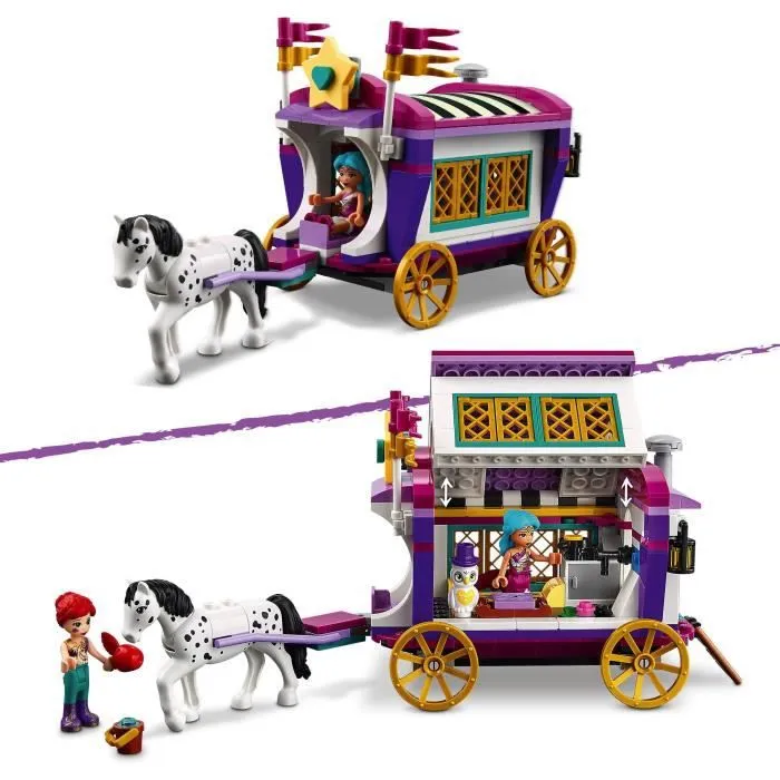 LEGO® Friends 41688 La roulotte magique avec cheval et mini-poupée, jouet parc d’attraction pour enfants-2