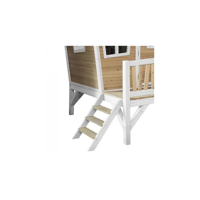 Maison Enfant avec Toboggan Gris - AXI - Emma - Bois - Marron & Blanc-5
