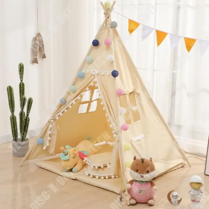 TD® Tente de camping pour enfants, maison de jeu intérieure, petite maison, château de princesse, tente de pique-nique en plein air-1