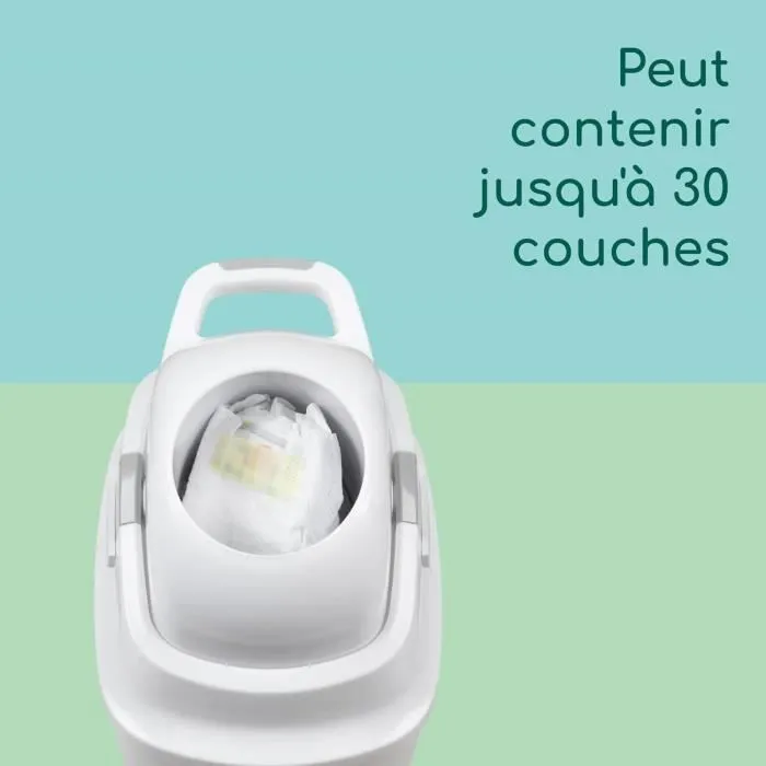 BEBECONFORT Poubelle à couches anti-odeur, Couvercle anti-odeur, Compatible avec tout sac poubelle, 20 à 30 couches, Grise-5
