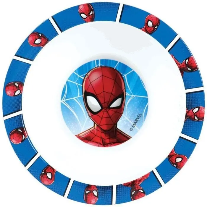 Lot vaisselle - FUN HOUSE - SPIDERMAN - Verre, assiette Ø22 cm et Ø16 cm, couverts, gourde et boite goûter-2