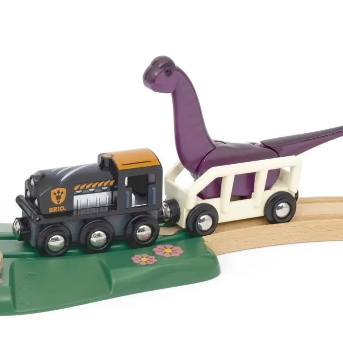 BRIO Circuit Aventure Dinosaure 21 pièces - Action de Jeu sans Pile - Dinosaures Inclus - Circuit de Train en Bois - Brio World-5