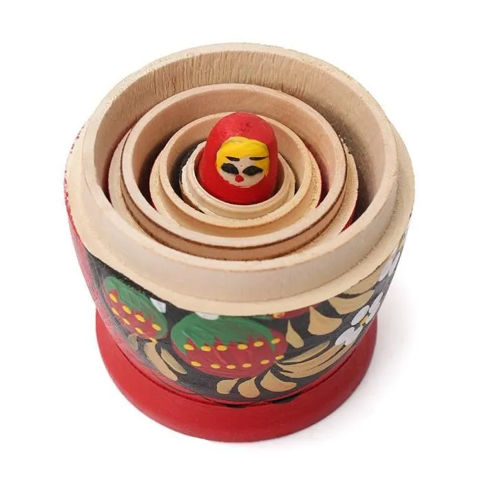 5PCS Poupées Russes Matriochkas En Bois Peints Manuelles Jouet Cadeau Noël-3