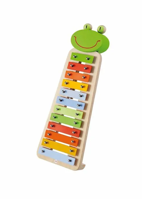 Instrument de musique - Xylophone grenouille en métal - SEVI - 82539 - 4 partitions incluses-0