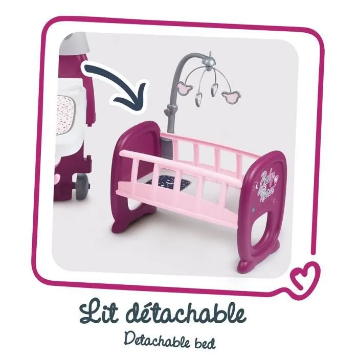 SMOBY - Baby Nurse Grande Maison des Bébés - Cuisine, Salle de Bain, Chambre - 23 Accessoires-3