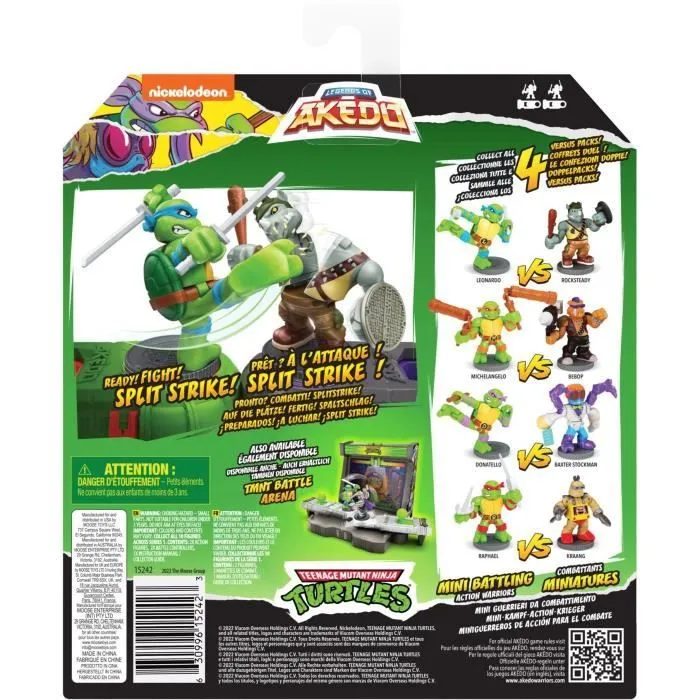Figurines Tortues Ninja Michelangelo vs Bebop - Akedo - Moose Toys - Coffrets duel à collectionner-5