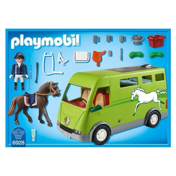 PLAYMOBIL 6928 - Country - Cavalier avec Van et Cheval-1