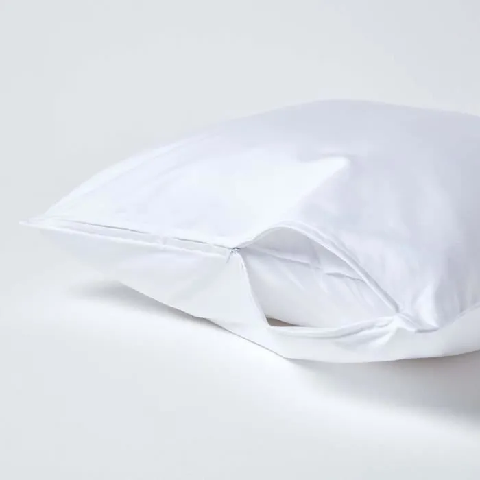 Taie d'oreiller 80x80 cm 100% satin de coton égyptien 1000 fils coloris Blanc-2