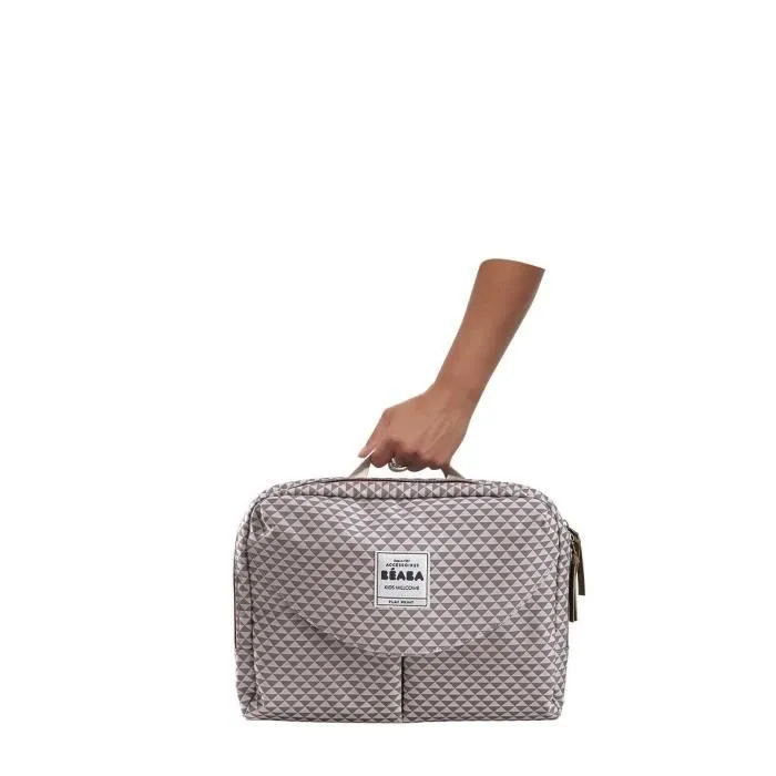 BEABA, Sac à langer Genéve II, Modulable, Grande contenance, Rangements multiples, Pochette avant amovible, Gris-3