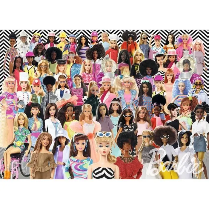 Puzzle 1000 pièces Barbie - Ravensburger - Challenge Puzzle - Rose - Mixte - Licence Barbie-0