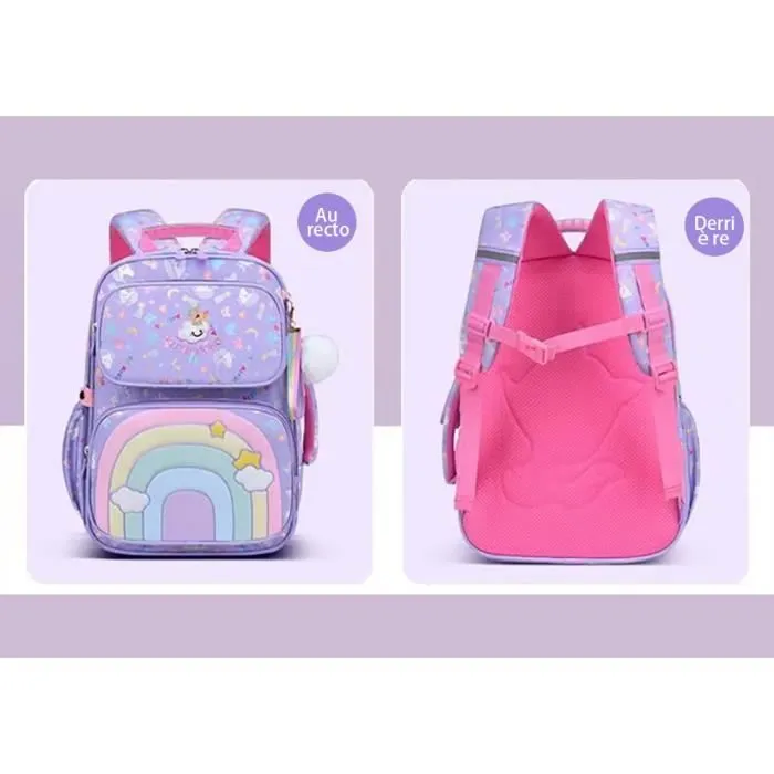 Cartable Fille Sac à dos Primaire Enfant - Sac de rentrée scolaire - 37*24*12cm-2